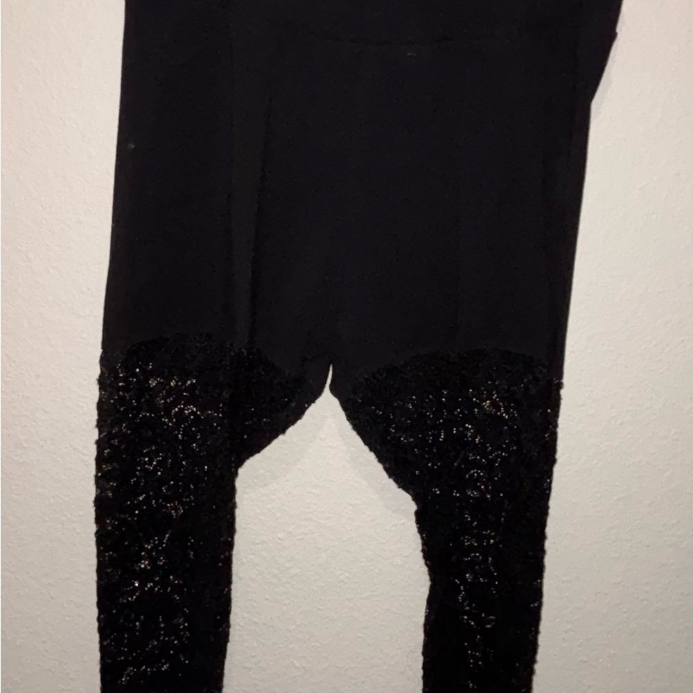 Black Lace sequin Leggings